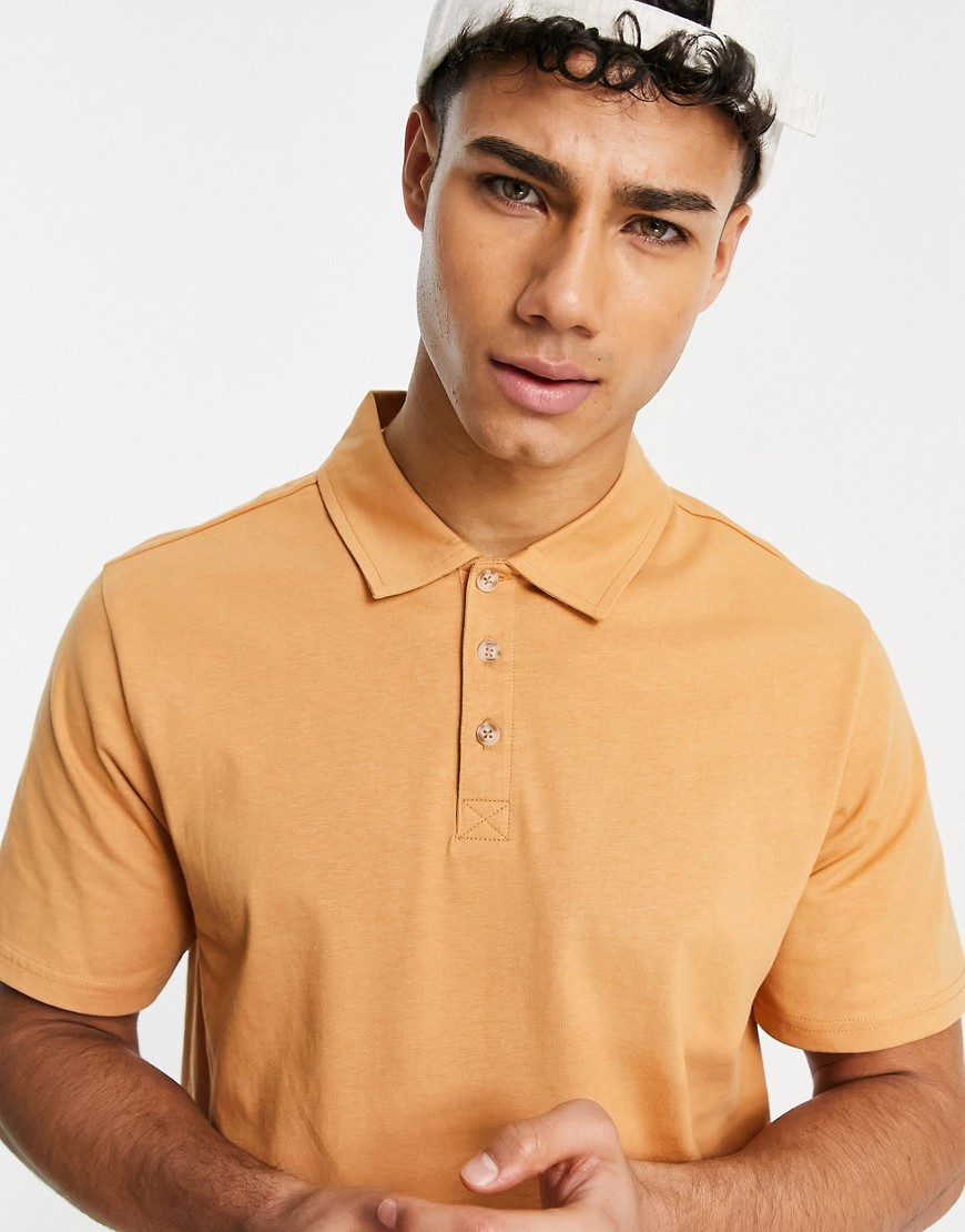 Another Influence button collar polo in light brown