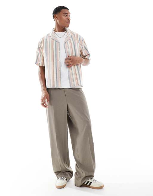 Another Influence - Camicia squadrata a righe multicolore con rever, 4 di 4