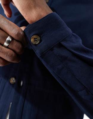 Another Influence Cargo Overshirt In Navy