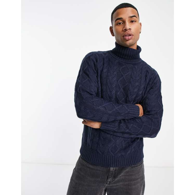 Cable knit polo 2025 neck jumper