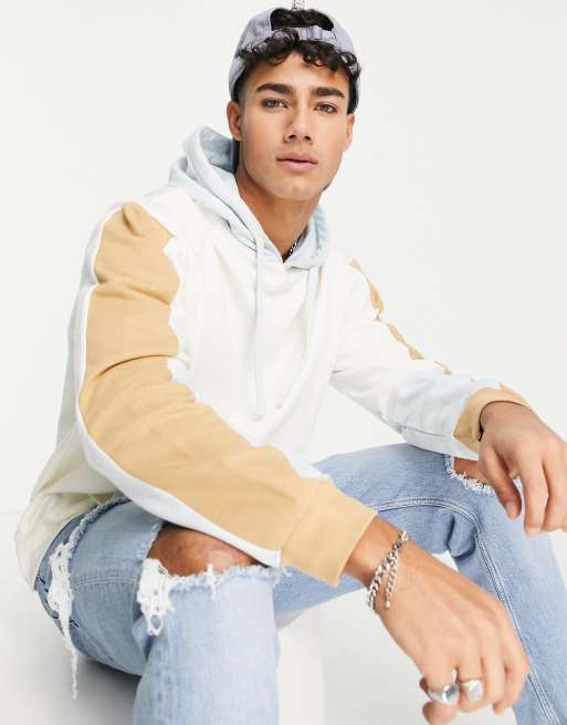 Another Influence co-ord colour block hoodie in stone | ASOS