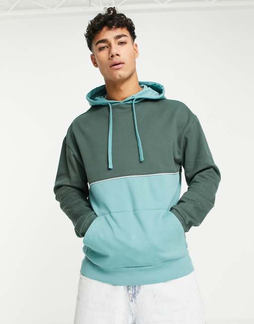 Another Influence co-ord colour block hoodie in teal | ASOS