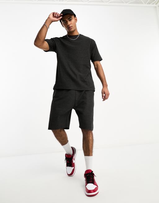 Another Influence co-ord heavy pique shorts in black