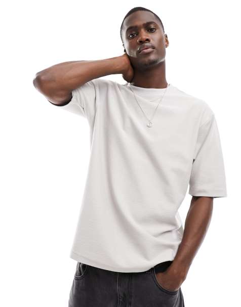 Another Influence co-ord oversized textured t-shirt in light grey - view 1