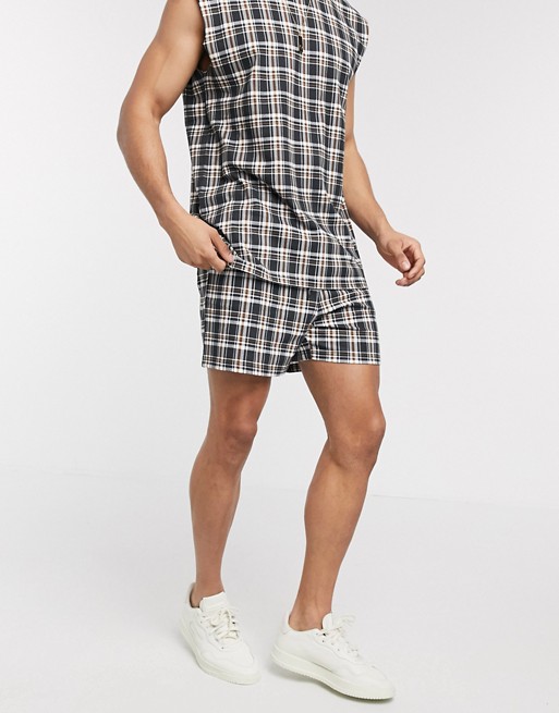 Another Influence co-ord shorts in heritage check