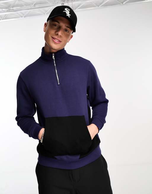 Half and outlet half color sweatshirt