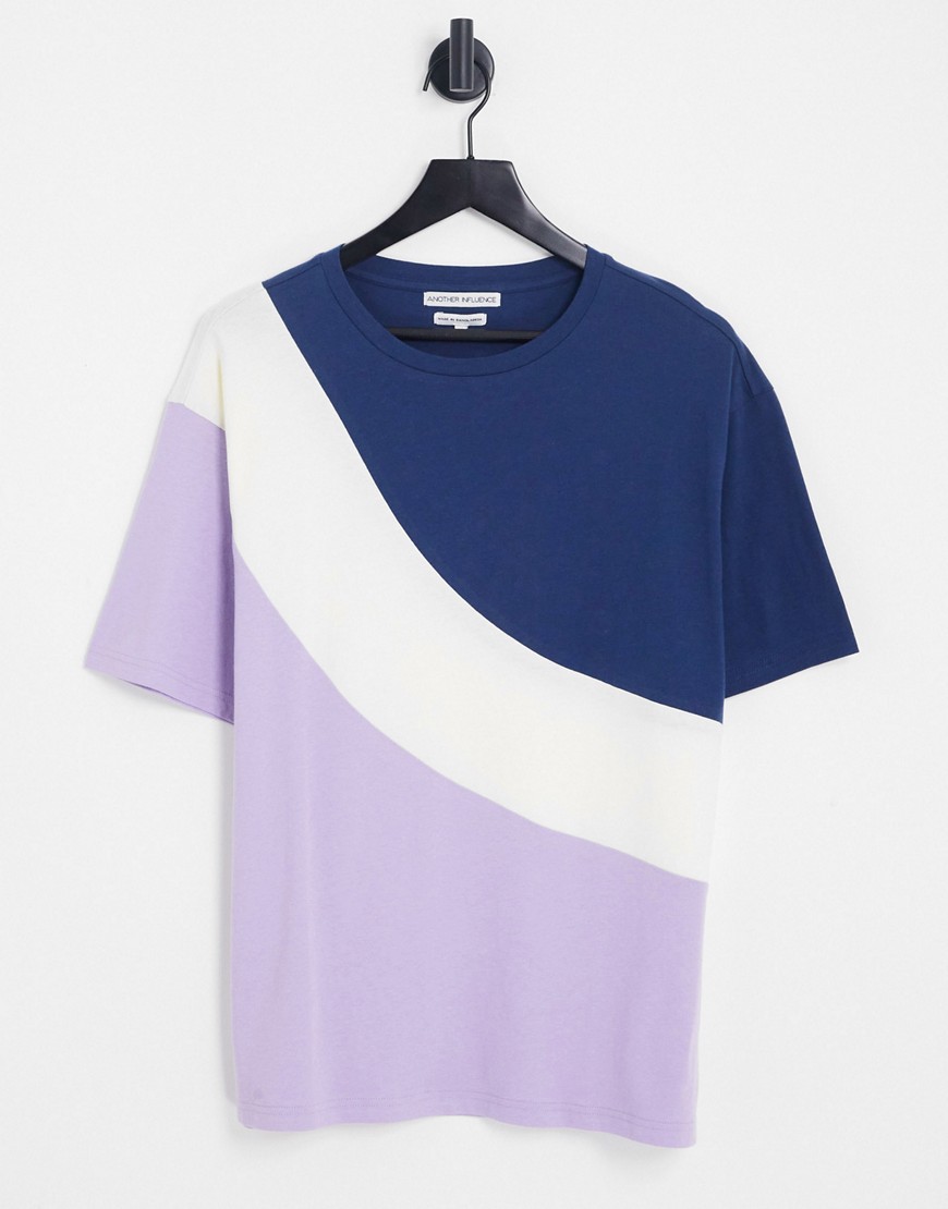 Another Influence color block t-shirt in lilac-Purple