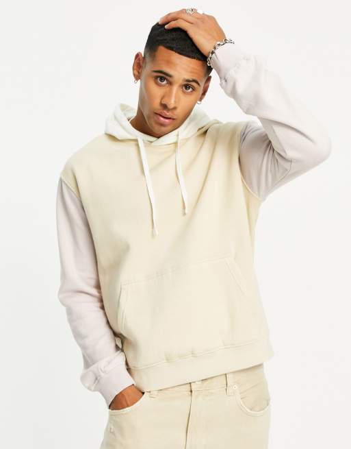 Another Influence colour block hoodie in stone lilac