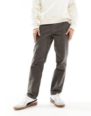 cord straight leg pants in gray