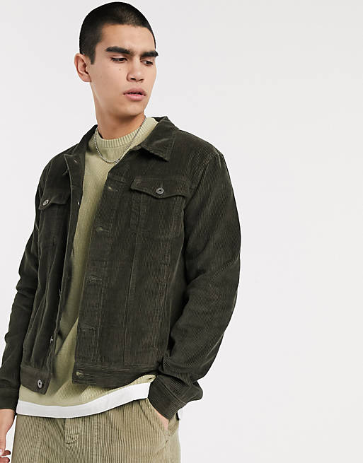 Another Influence cord trucker jacket in in khaki | ASOS