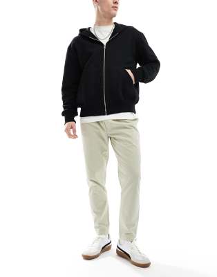 Another Influence cotton twill tapered pants in light stone