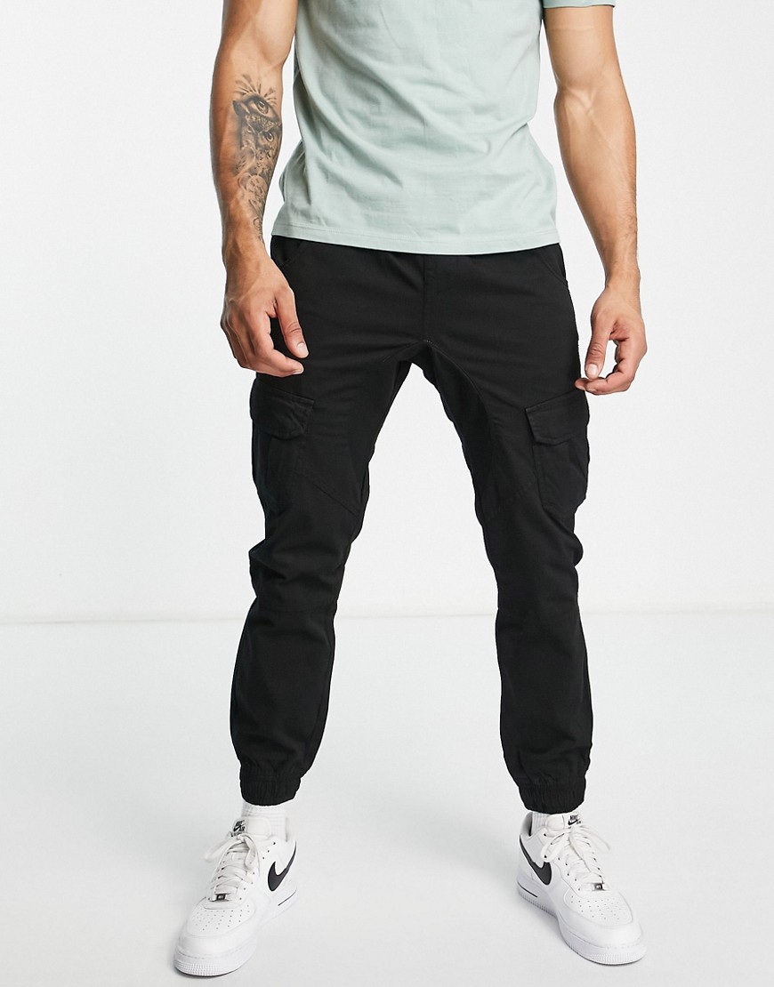 ANOTHER INFLUENCE CUFFED CARGO PANTS IN BLACK