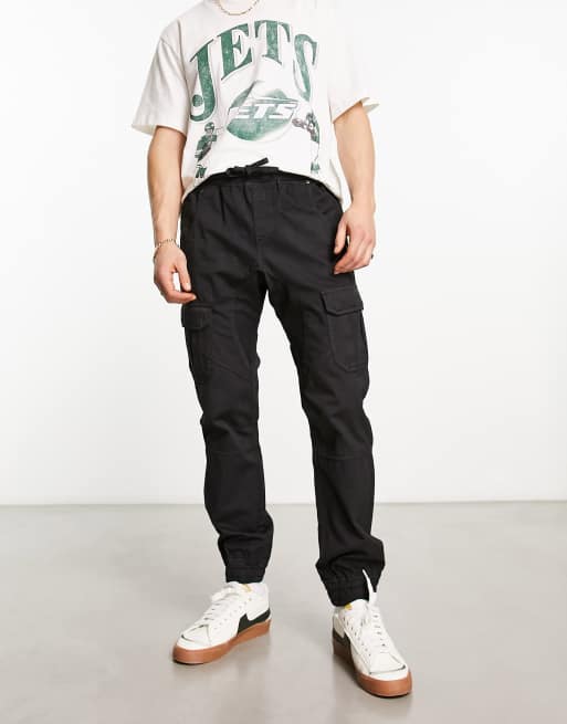 Mens black store cuffed cargo pants