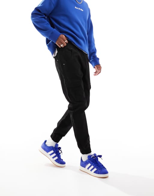 Another Influence cuffed cargo pants in black