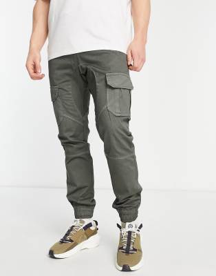 grey cuffed cargo trousers