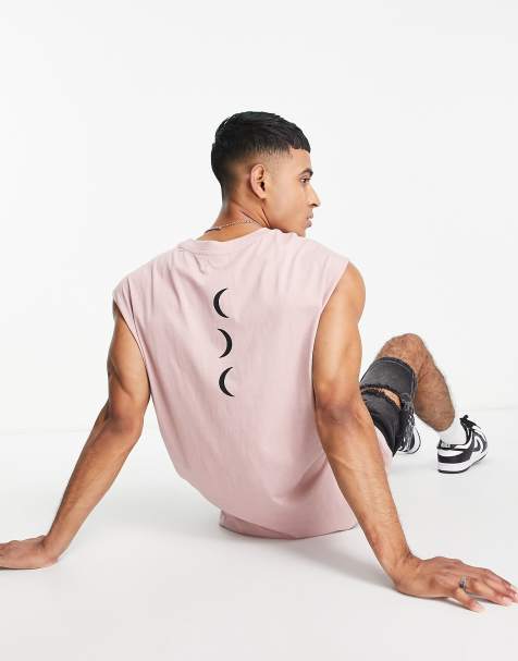 Another Influence - Débardeur oversize à imprimé graphique - Rose cendré - view 1