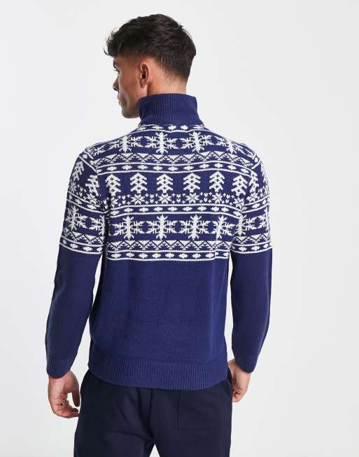 Half zip outlet christmas sweater