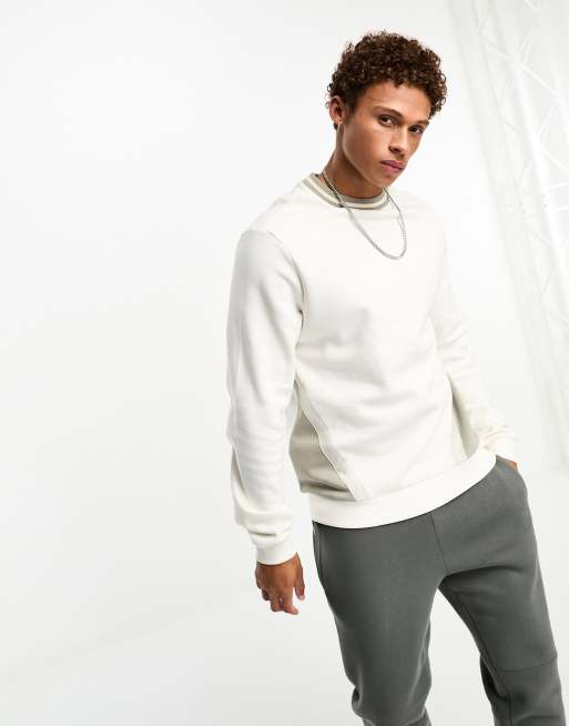 Another Influence - Felpa color block bianco sporco