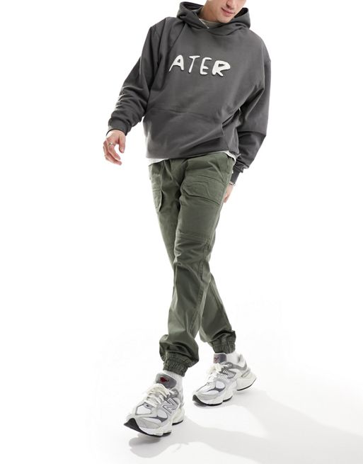 Another Influence front pocket cargo pants in washed khaki
