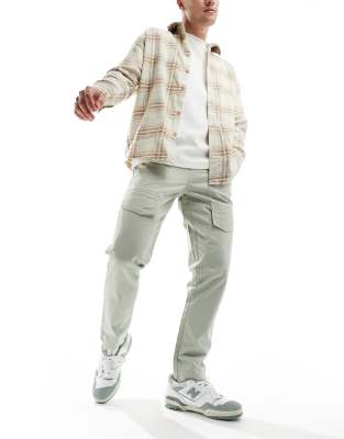 Another Influence Another Influence front pocket cargo trousers in mint green-Grey