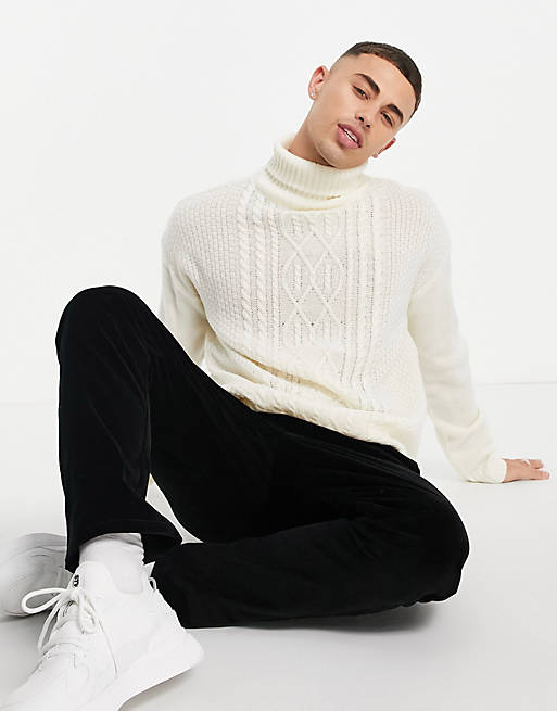 Another Influence funnel neck jumper in cream