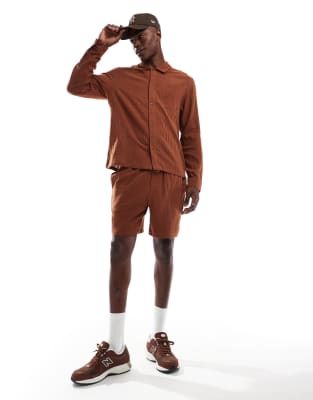 Another Influence Gauze Relaxed Fit Short In Orange