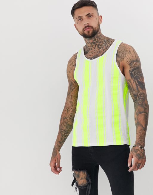 Another Influence - Gestreept hemdje in neon