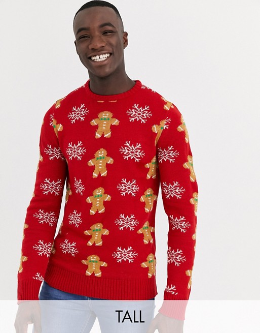 Another Influence Tall gingerbread knitted jumper