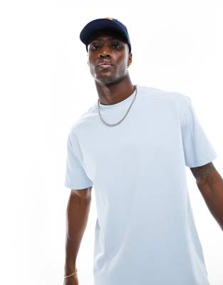 Another Influence Another Influence heavyweight oversized seam detail t-shirt in sky blue