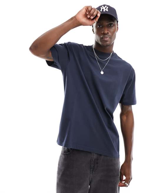 Another Influence heavyweight oversized t-shirt in navy | ASOS