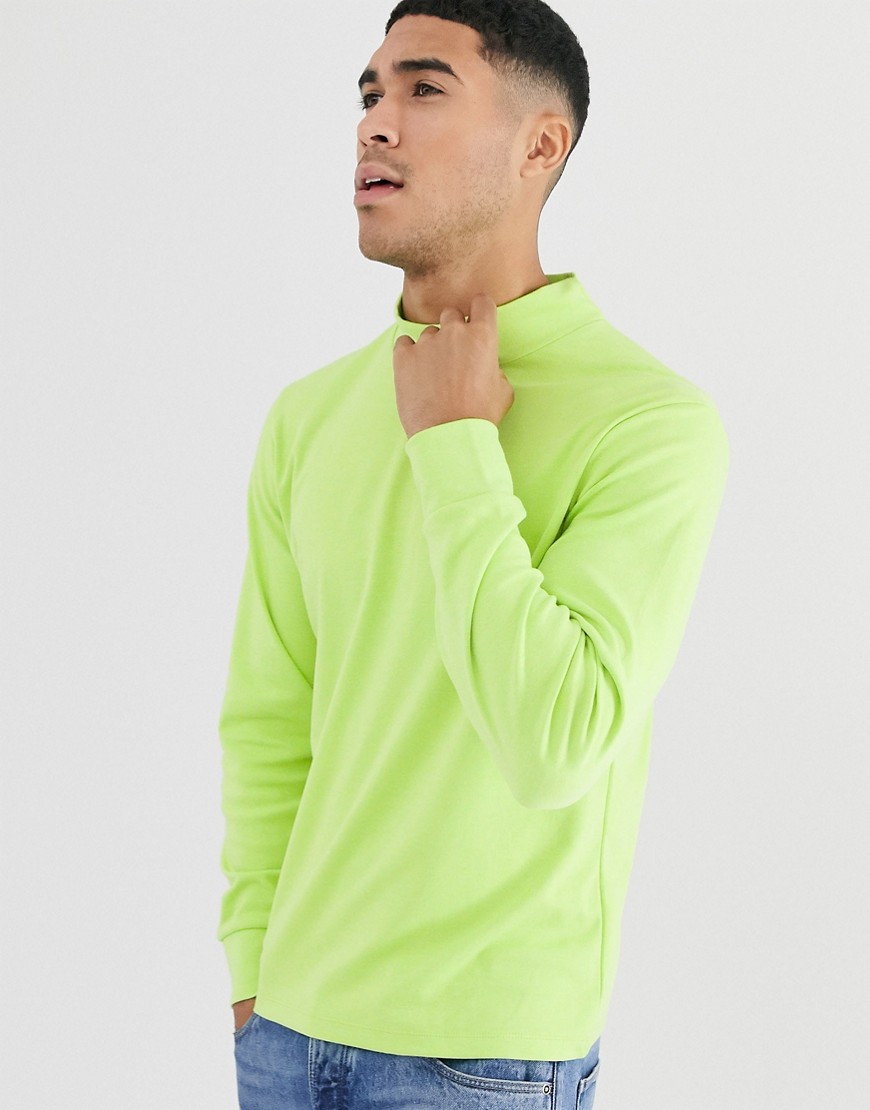 Another Influence high neck long sleeve top-Green