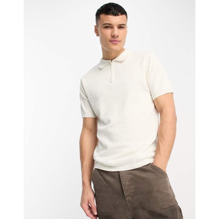 Knitted store zip polo