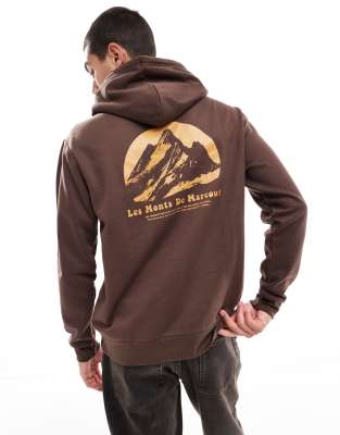 les monts slogan hoodie in brown