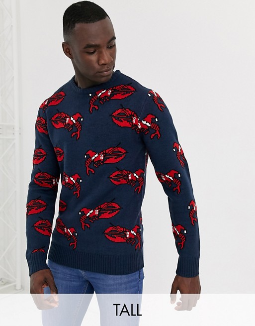 Another Influence Tall lobster knitted jumper