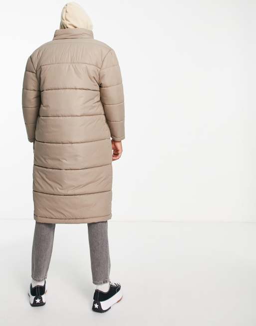 Another Influence longline puffer jacket in sand