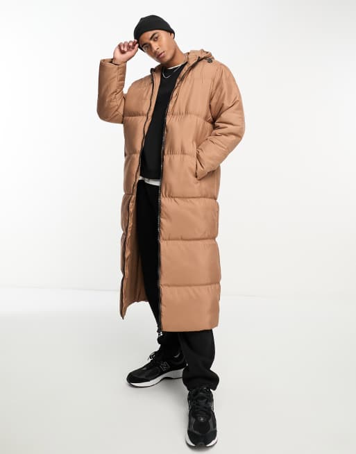 Longline puffer jacket store asos