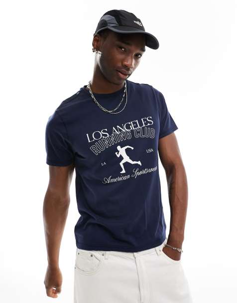 Another Influence – Los Angeles Running Club – Locker geschnittenes T-Shirt in Tiefblau - view 1
