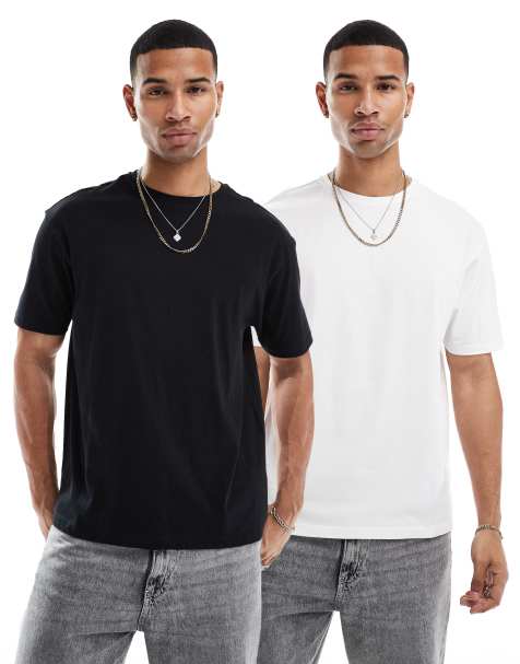 Another Influence multipack of 2 t-shirts in black and white - view 1