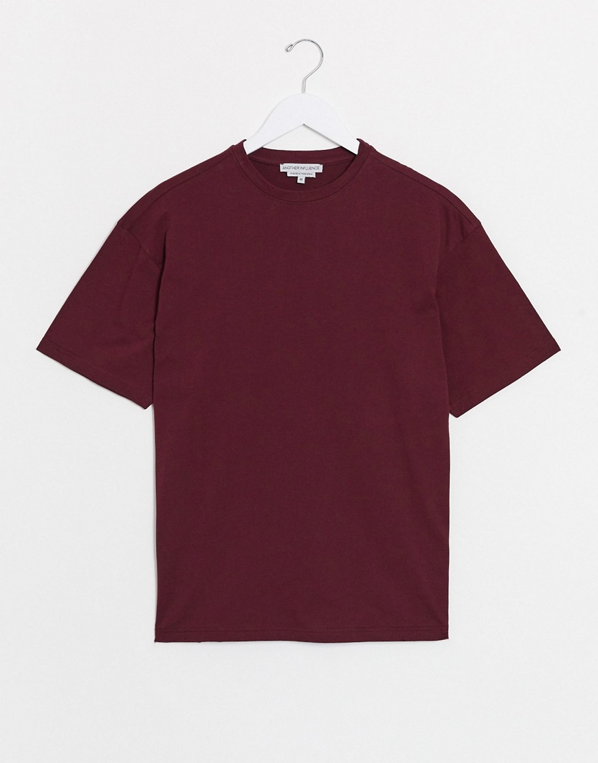 Another Influence – Oversize t-shirt med boxig passform-Röd
