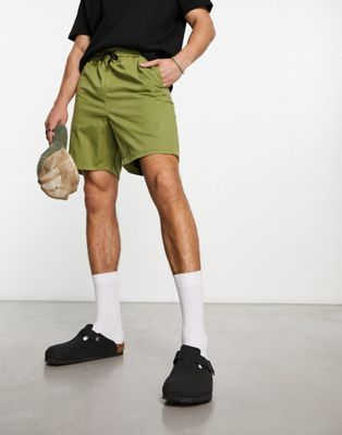 Another Influence oversized chino shorts in khaki