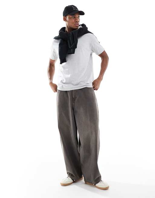 Another Influence oversized seam detail t-shirt in grey marl, 3 of 4
