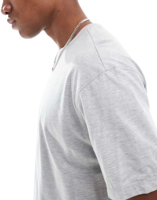 Another Influence oversized seam detail t-shirt in grey marl, 4 of 4