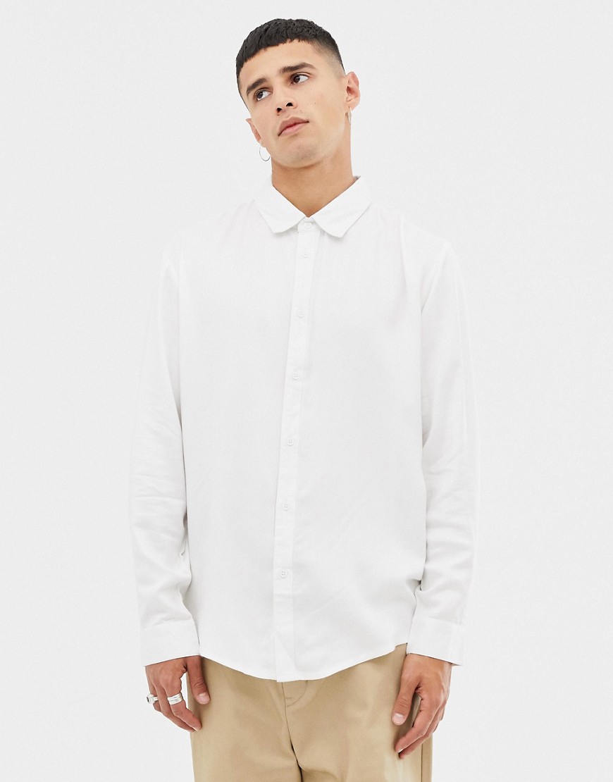 Another Influence – Oversized, silkig skjorta-Vit