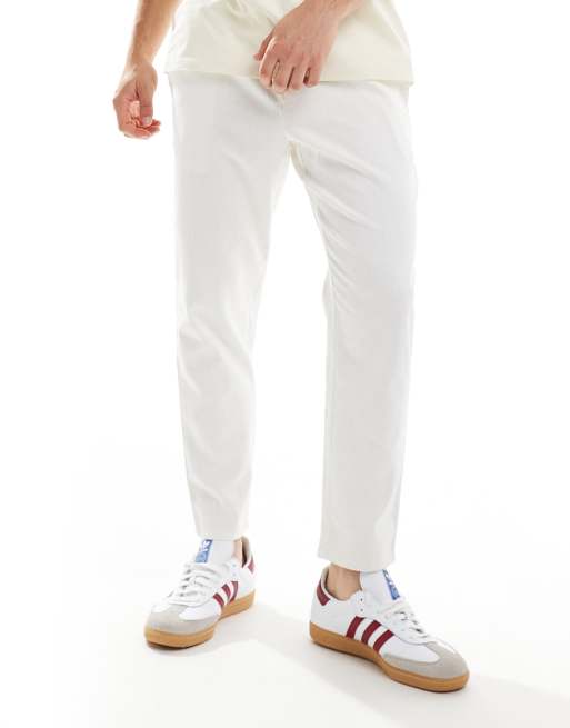 Another Influence - Pantalon fuselé en lin mélangé - Blanc cassé