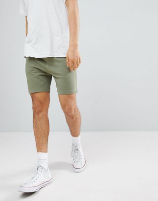 Another Influence – Persikofärgade jersey-shorts i basmodell-Grön
