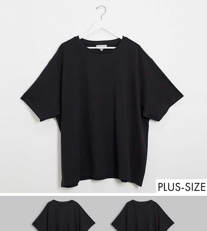 Another Influence - Plus 2 - T-shirt i oversize med boxig passform-Flerfärgad