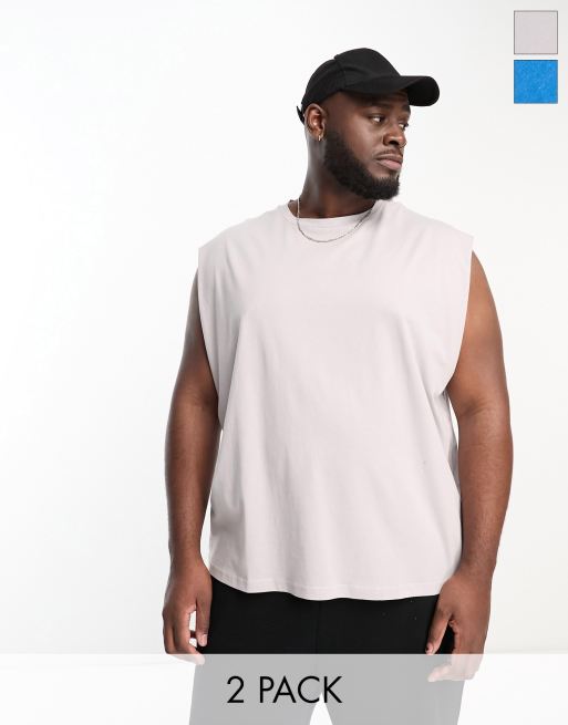 Another Influence Plus – 2er-Pack Oversize-Trägertops in verschiedenen Farben