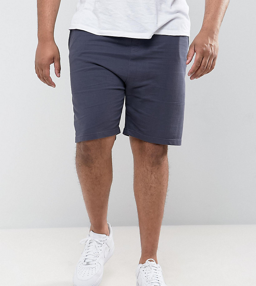 Another Influence - PLUS - Basic perzikkleurige jersey shorts-Marineblauw