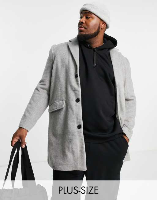 Another Influence Plus - Cappotto taglio lungo grigio