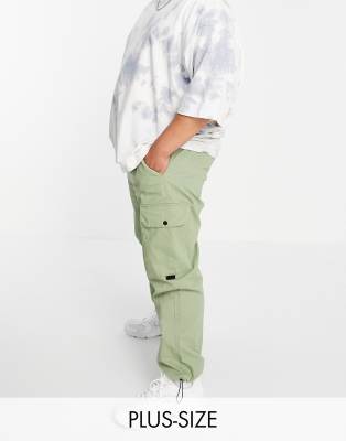 Another Influence Plus cargo trousers in dusty green